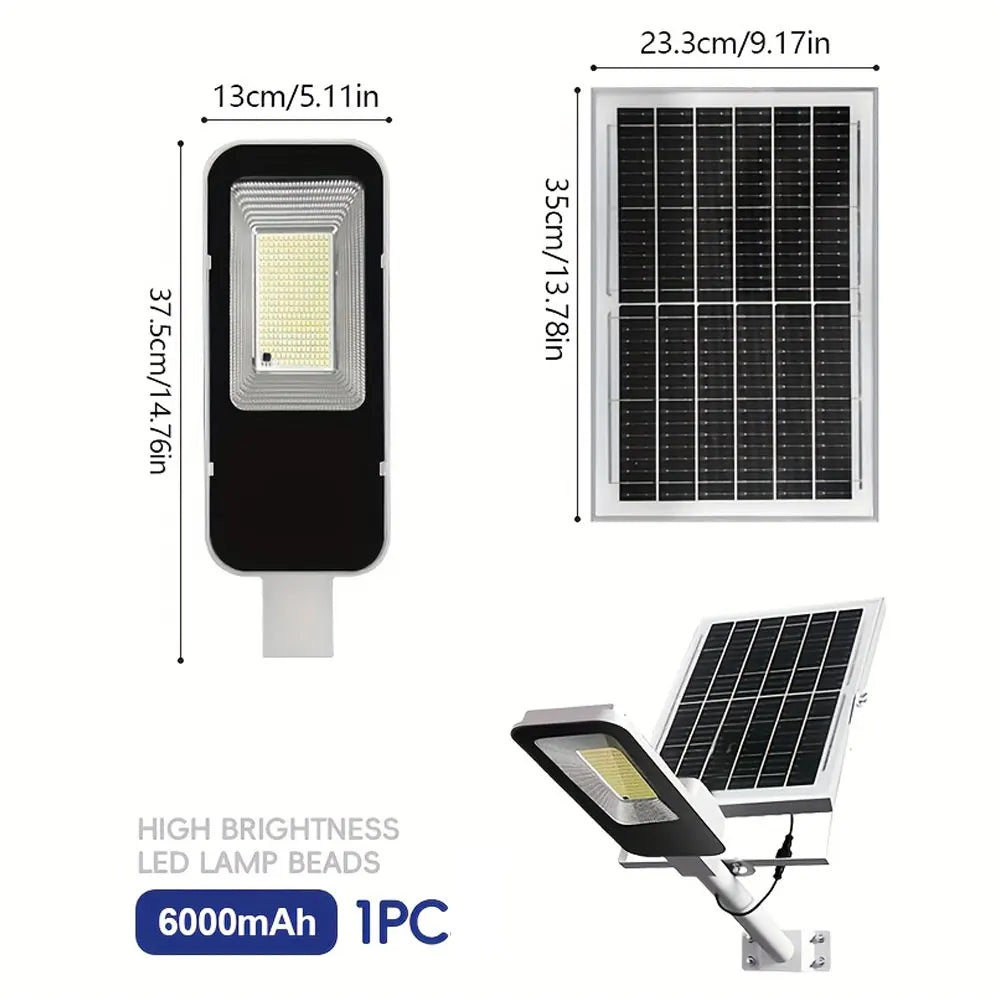 4 sets of outdoor waterproof 6000mAh solar street lamps.