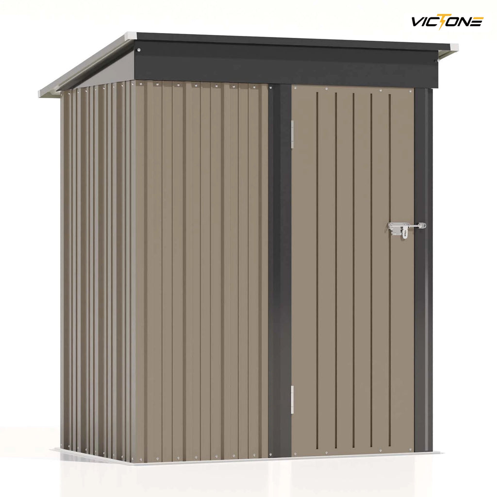5x3 FT Outdoor Storage Shed, Tool Shed with Sloping Roof and Lockable Door