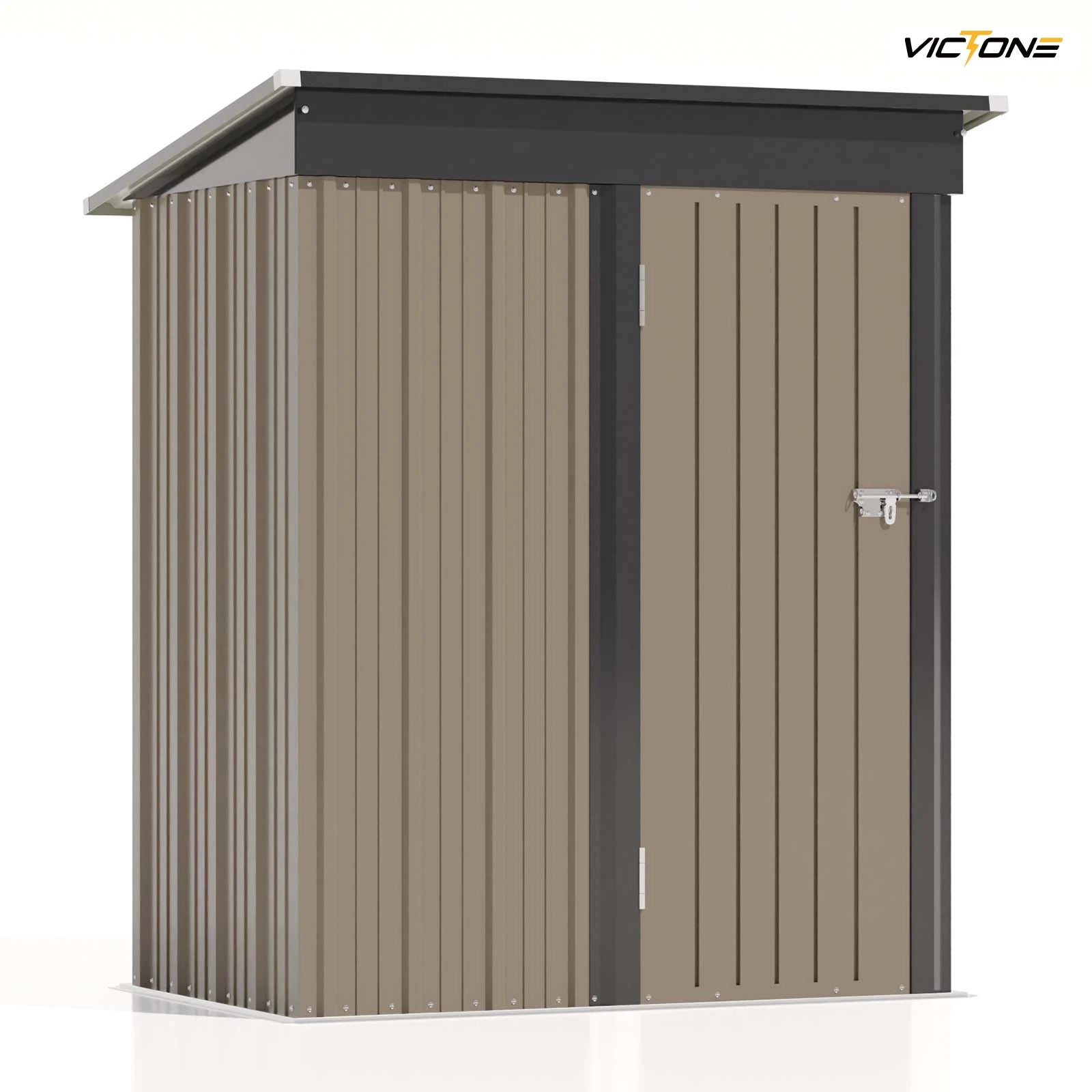 5x3 FT Outdoor Storage Shed, Tool Shed with Sloping Roof and Lockable Door