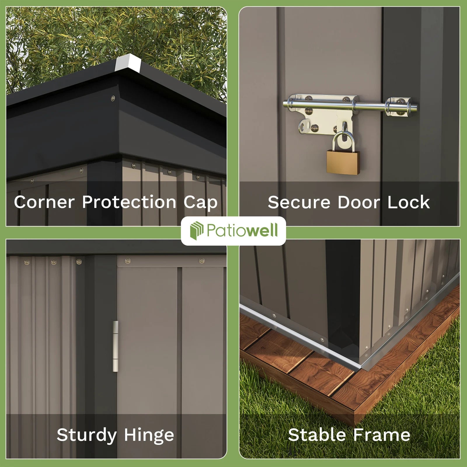 5x3 FT Outdoor Storage Shed, Tool Shed with Sloping Roof and Lockable Door