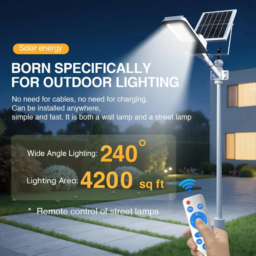 4 sets of outdoor waterproof 6000mAh solar street lamps.