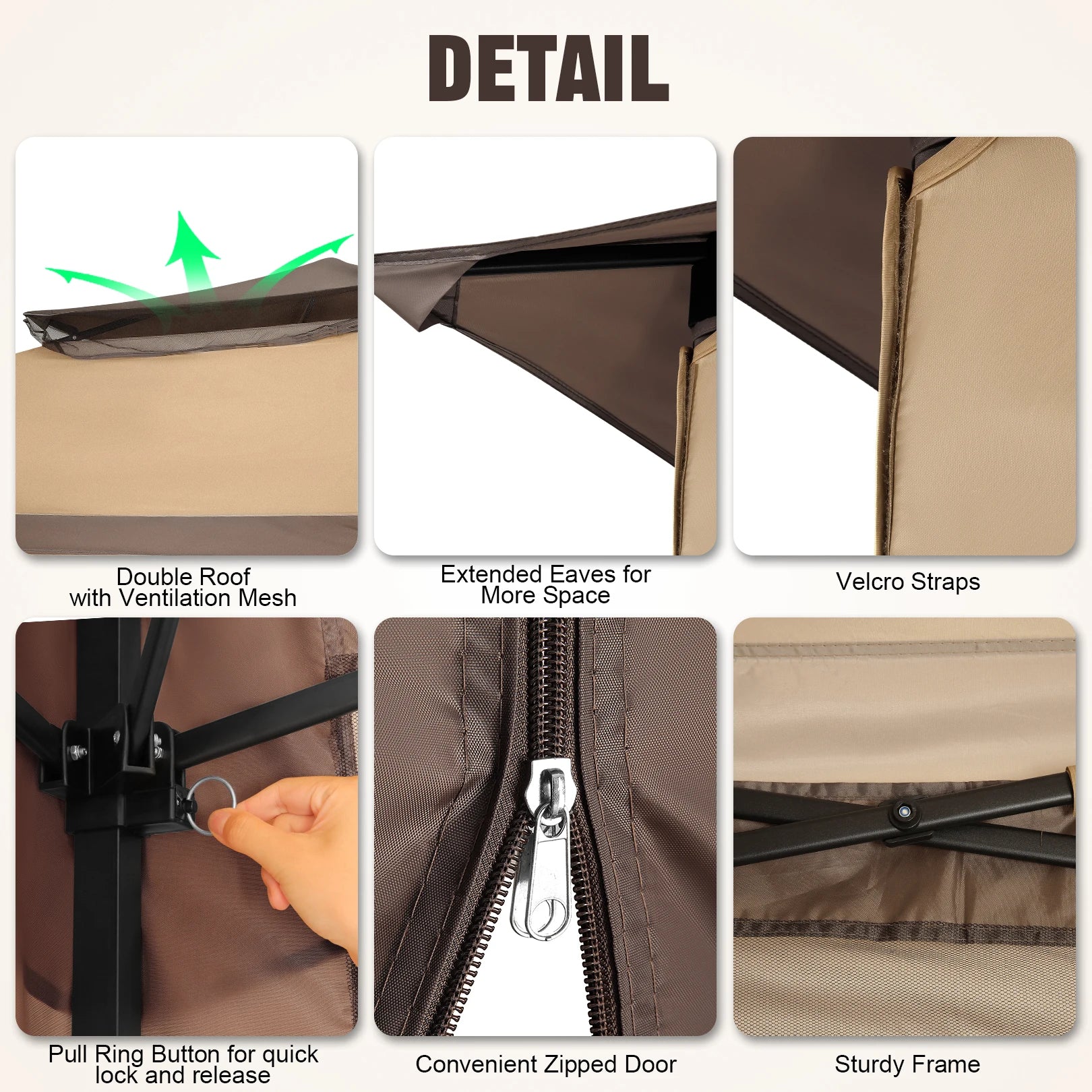 11x11ft Pop Up Gazebo Pavilion With Mosquito Netting Outdoor Canopy Tent With Carry Bag