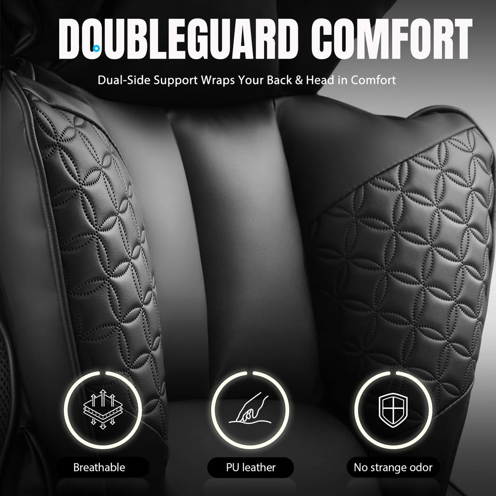 Office Chair Ergonomic Leather High Back Gaming Chair with Footrest, Adjustable Armrests