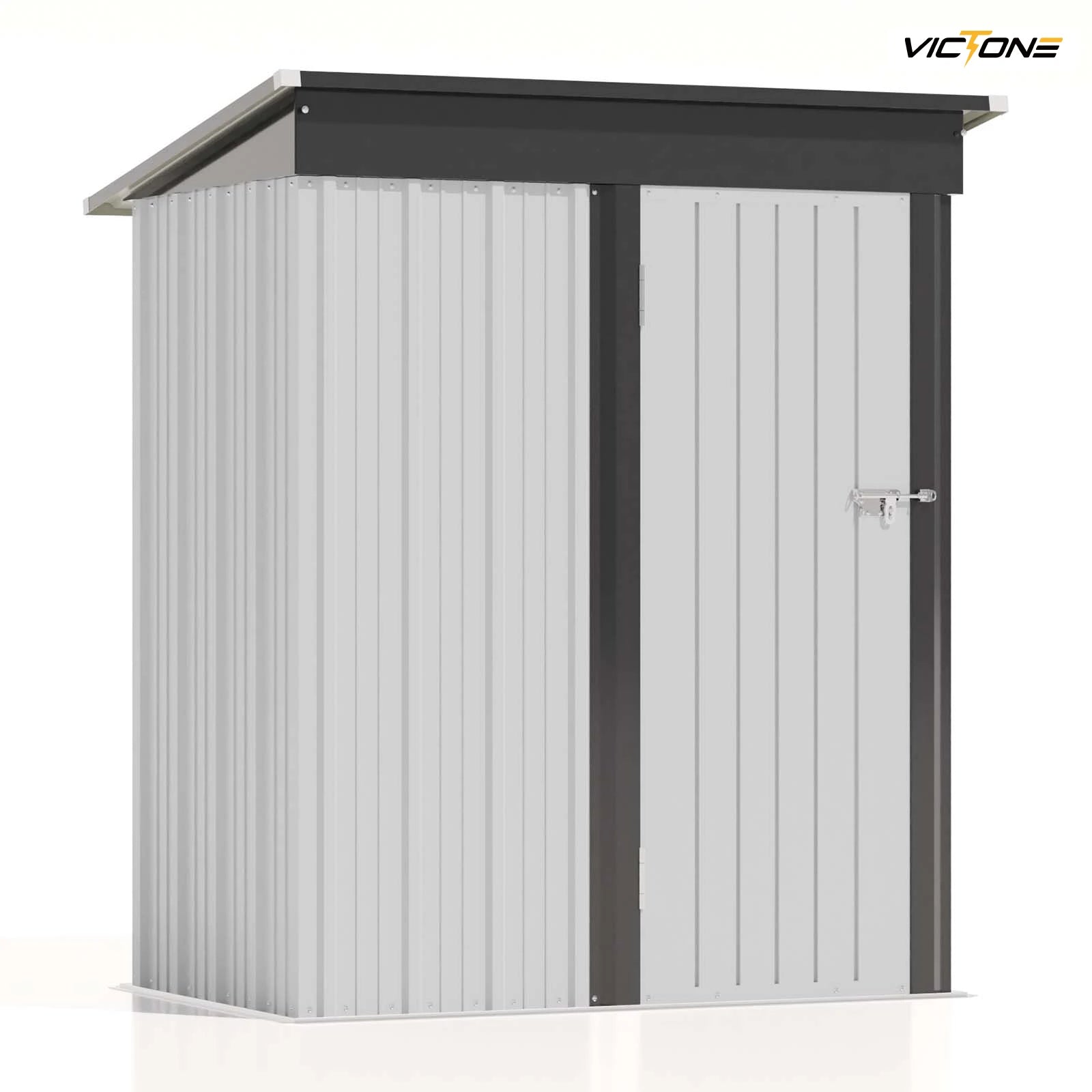 5x3 FT Outdoor Storage Shed, Tool Shed with Sloping Roof and Lockable Door