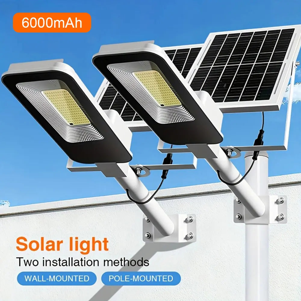 4 sets of outdoor waterproof 6000mAh solar street lamps.