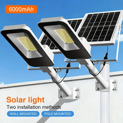 4 sets of outdoor waterproof 6000mAh solar street lamps.