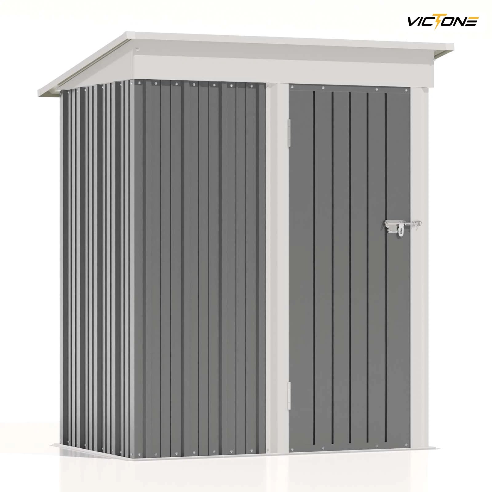 5x3 FT Outdoor Storage Shed, Tool Shed with Sloping Roof and Lockable Door