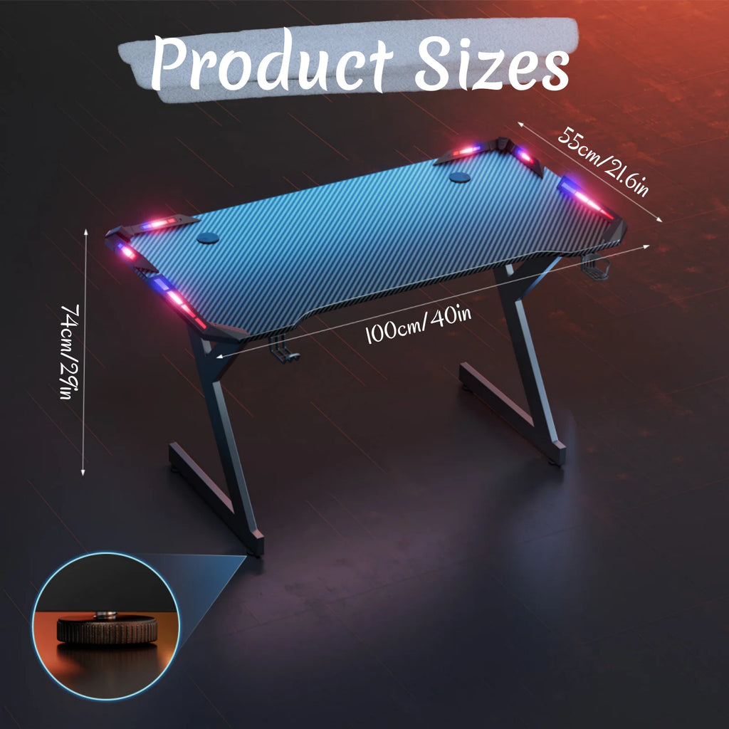 Gaming Desk with RGB LED Lights
