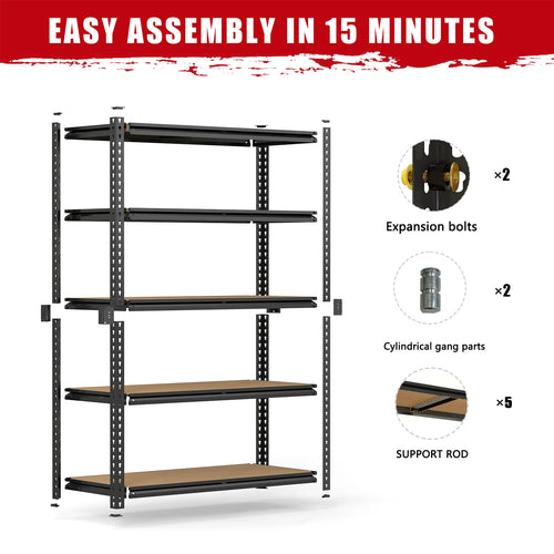 2000LBS Garage Shelving 5 Tier Storage Shelves , Adjustable Metal Shelving Unit