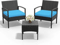 4 Piece Outdoor Wicker Conversation Furniture Set