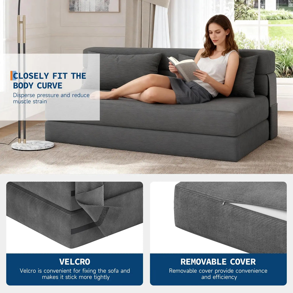 4-in-1 Folding Sofa Bed Convertible Sleeper Loveseat Couch