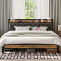 Twin/TwinXL/Full/Queen/King/CaliforniaKing Bed Frames, Storage Headboard with Outlets