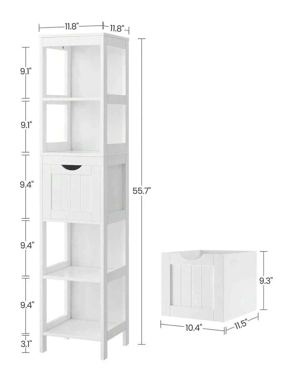 Bathroom Floor Cabinet, Bathroom Storage Organizer Rack Stand, Multifunctional Corner Unit, 2 Drawers