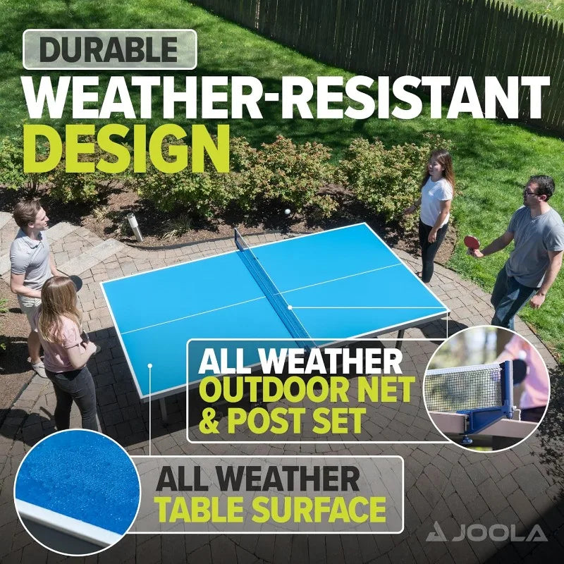 Outdoor Ping Pong Table with Waterproof Table Tennis Net Set