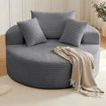Oversized Round Chair Lounge Chaise, Upholstered Corduroy Deep Seat Cloud Large Circle Sofa Chair.