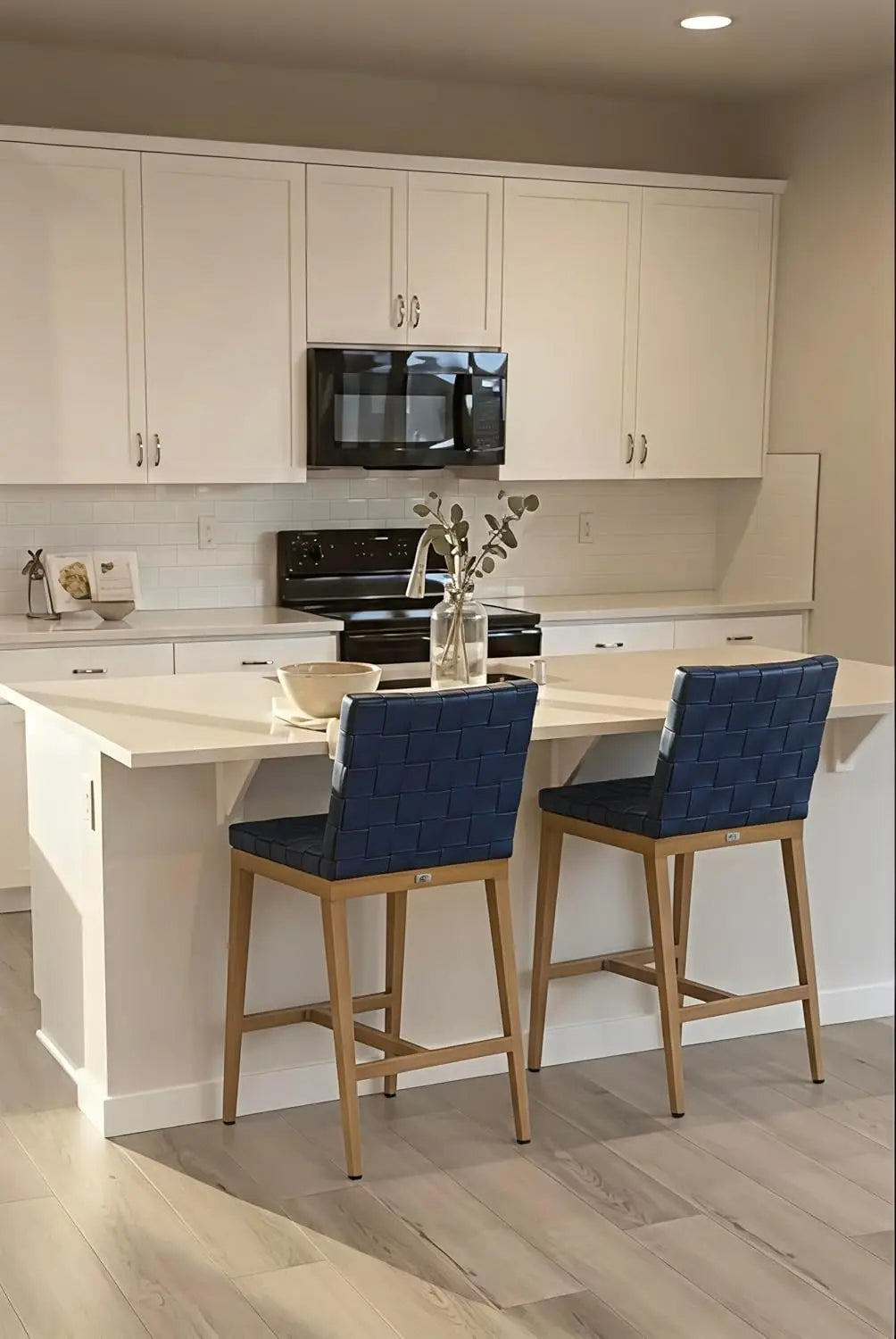 Counter Height Bar Stools Set of 2 PU Leather Aluminum Frame Patio Poolside Garden Kitchen Island Grey, Customized