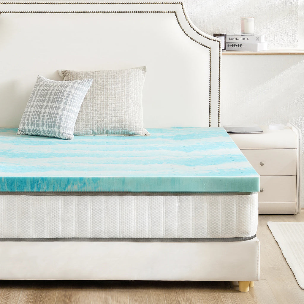 2-3 Inch Memory Foam Mattress Topper Queen Size Thick Gel  Cooling Mattress Soft and Breathable Bed Topper