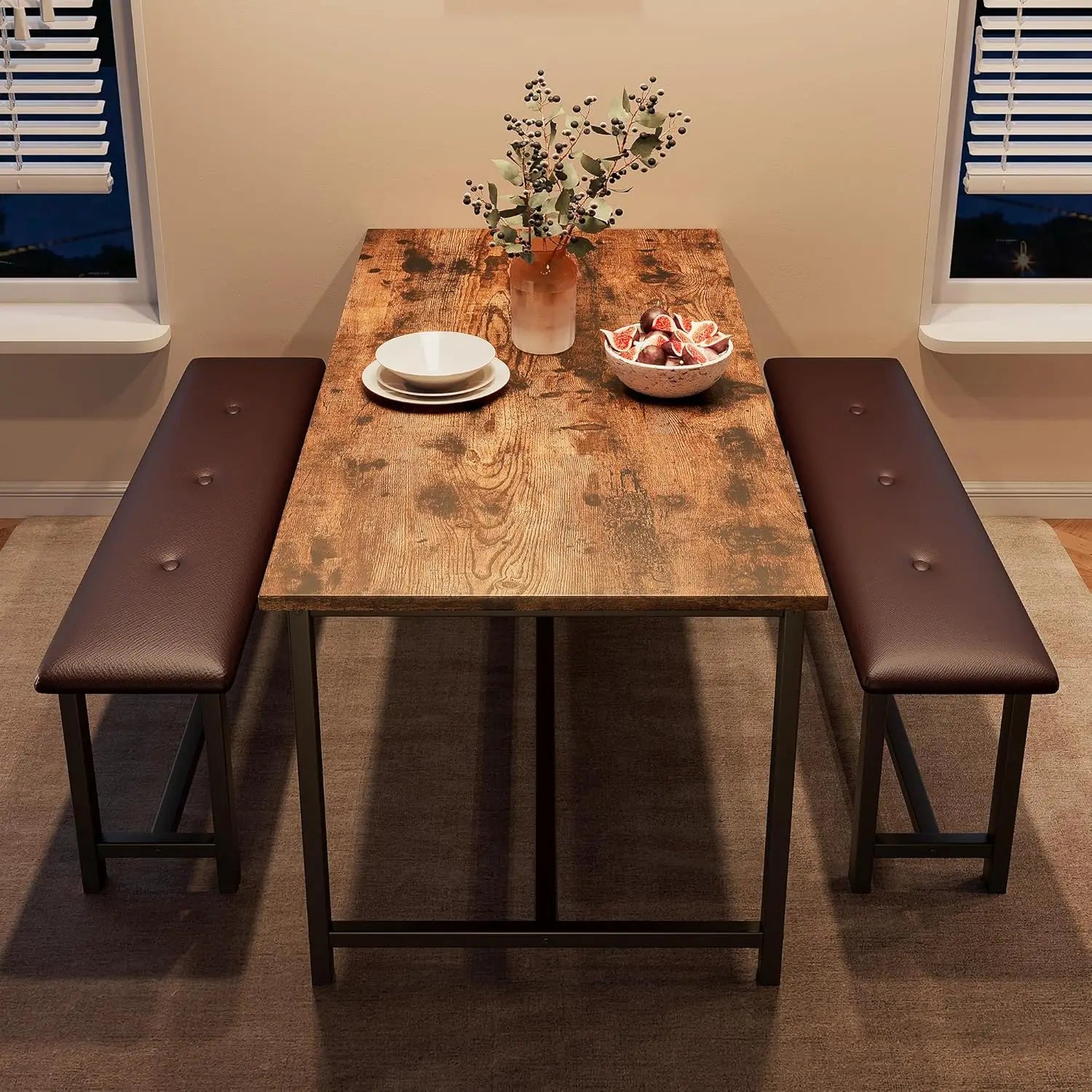Dining Table Set for 4, Rectangular Dining Room Table Set