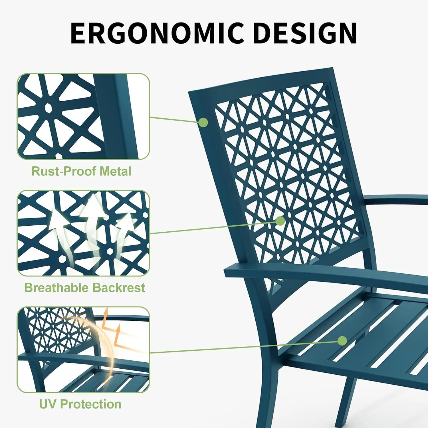 Patio Bistro Set 3 Piece, Bistro Table and Chairs Set of 2
