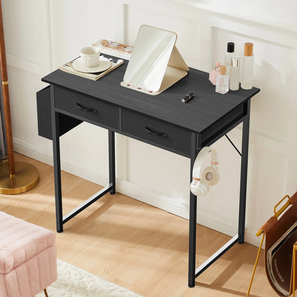 32 Inch Modern Office Computer Desk with Fabric Storage Drawers