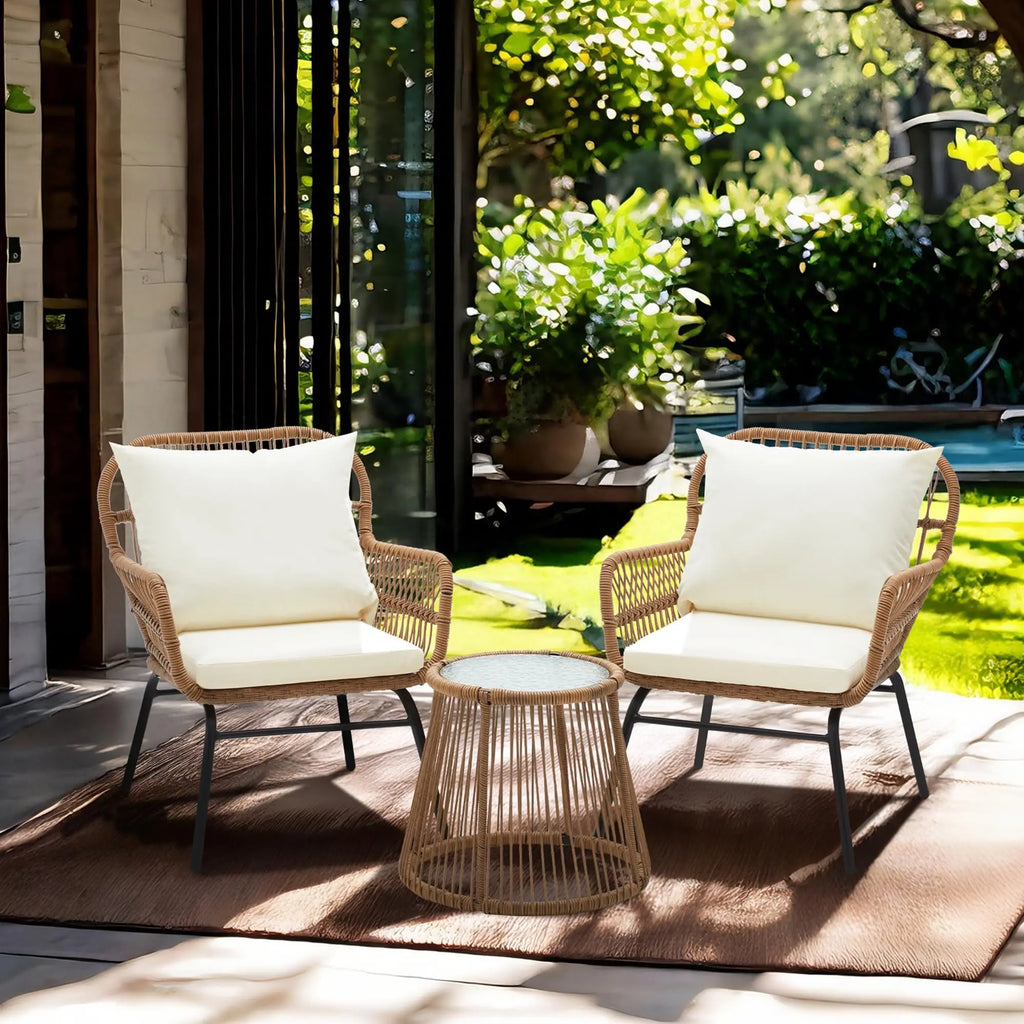 Outdoor Patio Furniture Set - Modern Boho Furniture 20" Wide Seating