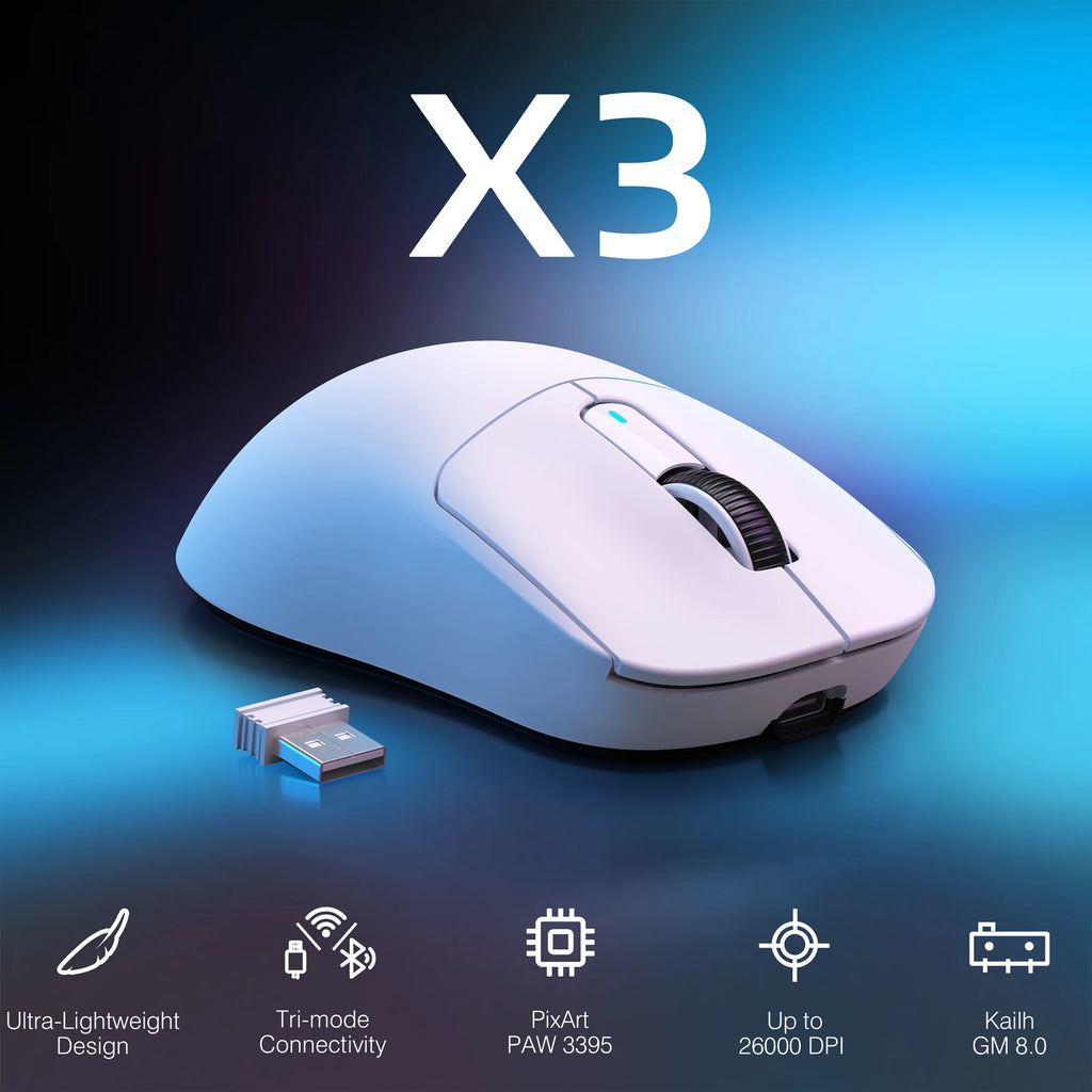 Wireless Gaming Mouse,49g Ergonomic PC Mouse,Triple 26K DPI Optical Sensor,Programmable Buttons