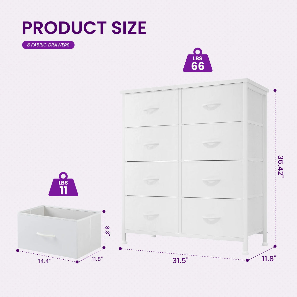 Dresser Children's Wardrobe For Bedroom With 8 Fabric Drawers Storage Cabinet Steel Frame Assembly Closet For Home Furniture