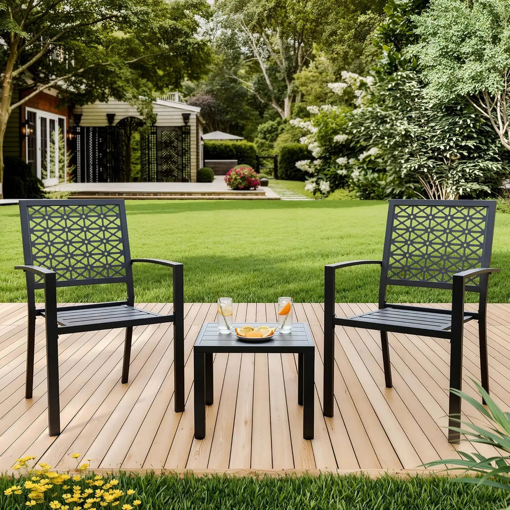 Patio Bistro Set 3 Piece, Bistro Table and Chairs Set of 2