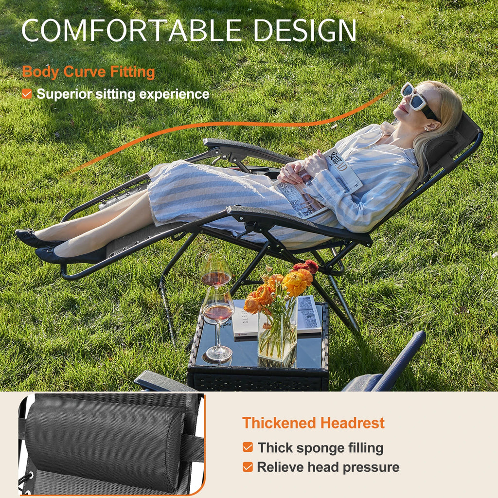 JHK Zero Gravity Portable Recliner Camping Patio Outdoor Chair(s)