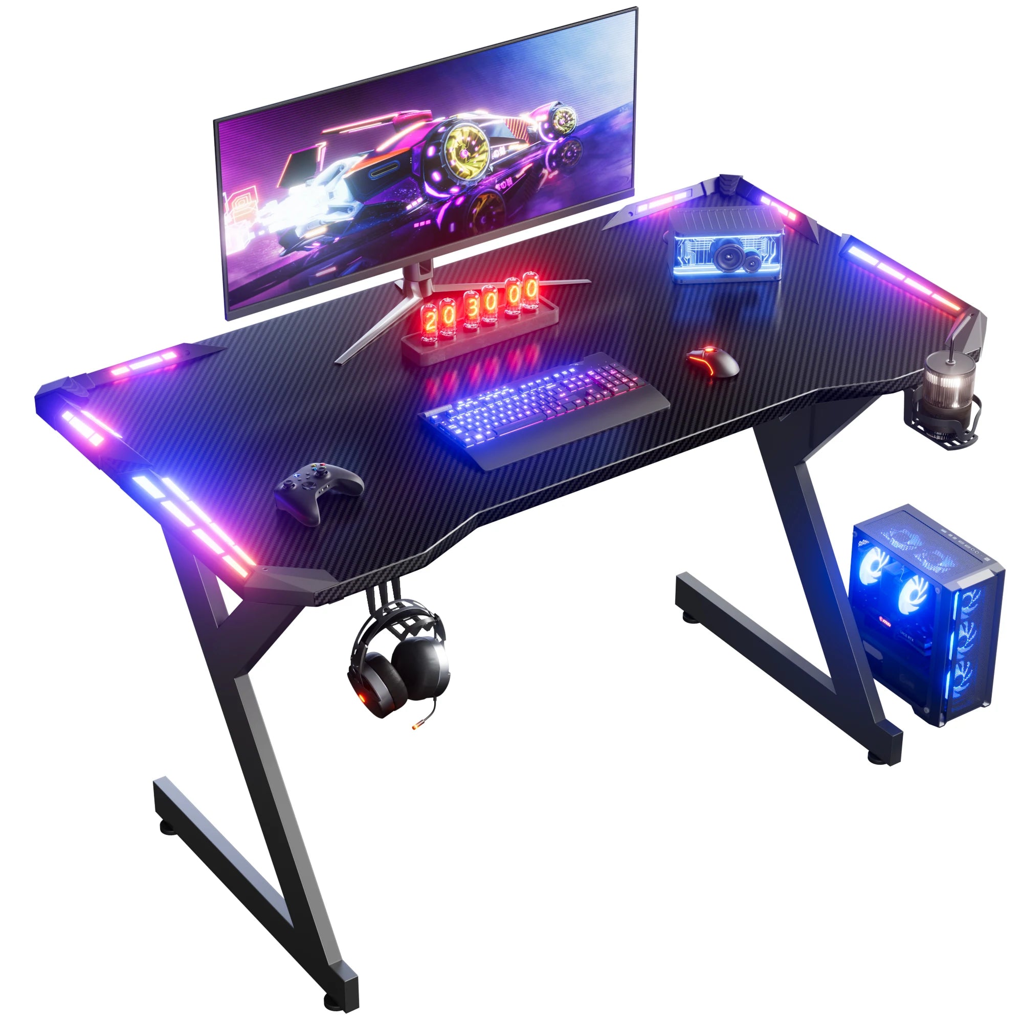 Gaming Desk with RGB LED Lights