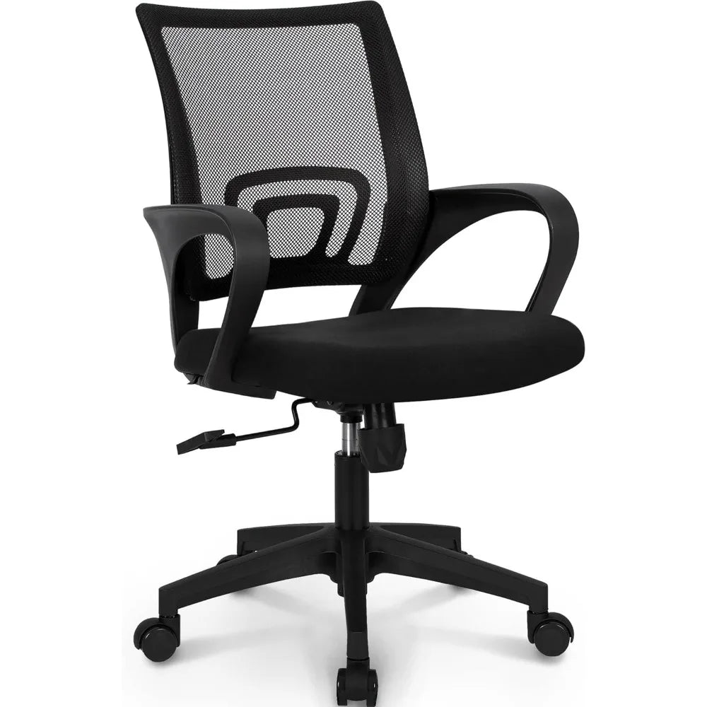 Black Mesh Gaming Office Chair Mid Back Lumbar Support