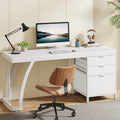 Computer Desk with 3 Drawers, 59-Inch PC Desk with Reversible Drawers, Writing Table Workstation