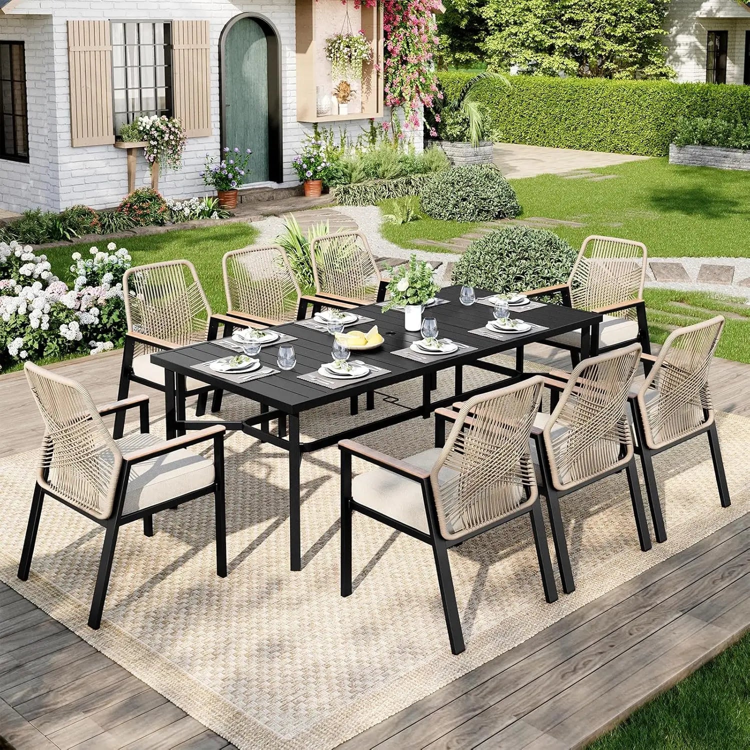 Outdoor Patio Dining Table for 8, 83" x 39"