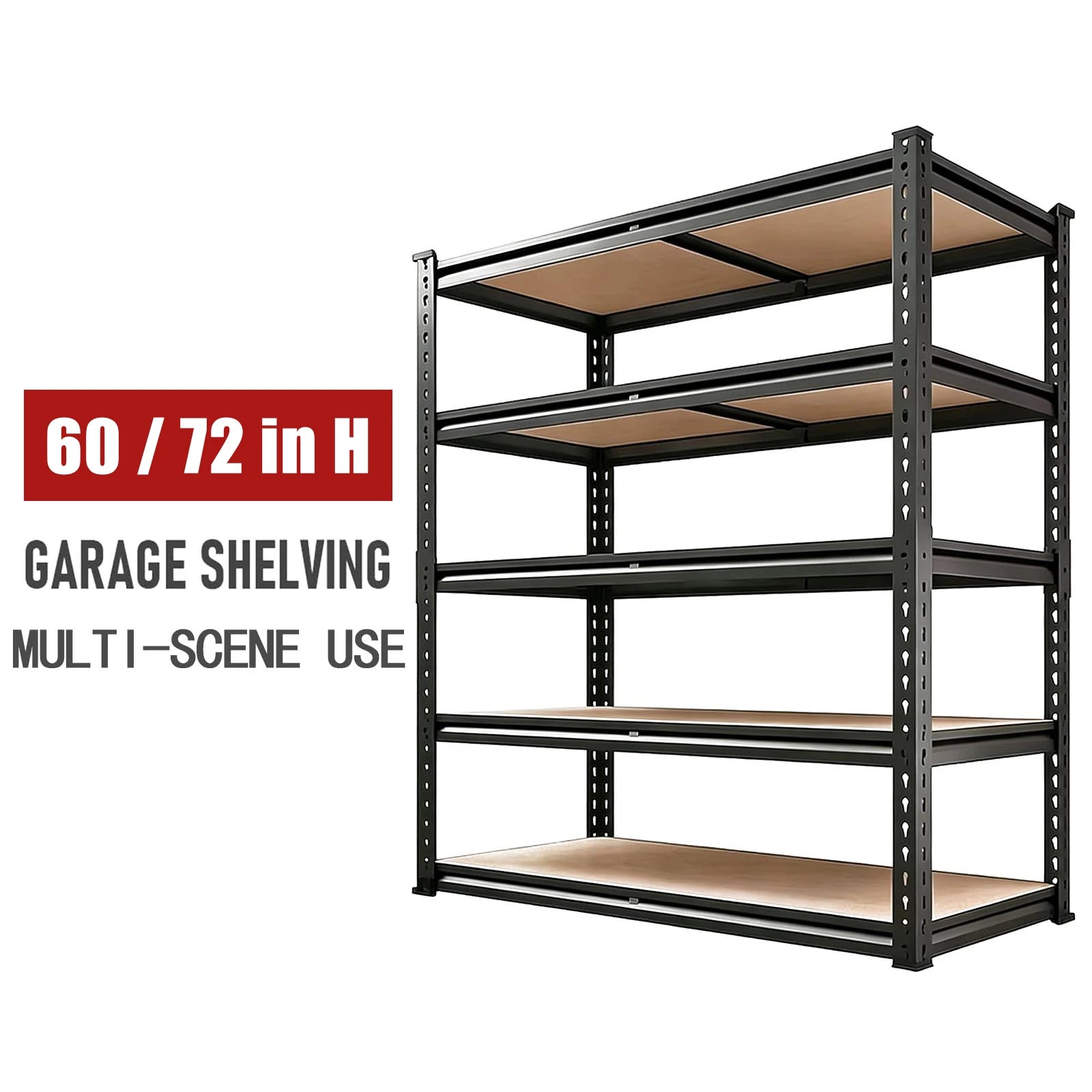 2000LBS Garage Shelving 5 Tier Storage Shelves , Adjustable Metal Shelving Unit