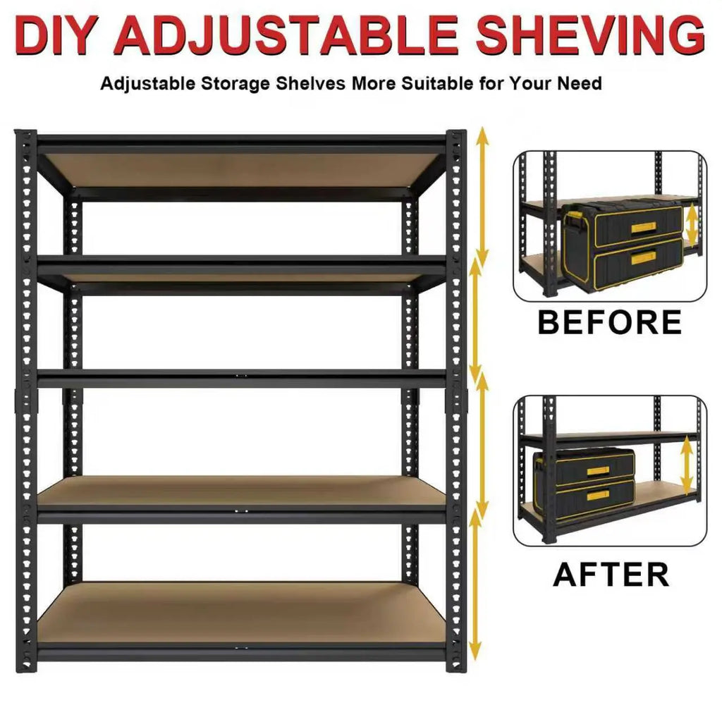 3050 LB Sturdy Metal Storage Racks - Extra Wide 40" Robust Garage Shelving System with Adjustable Height