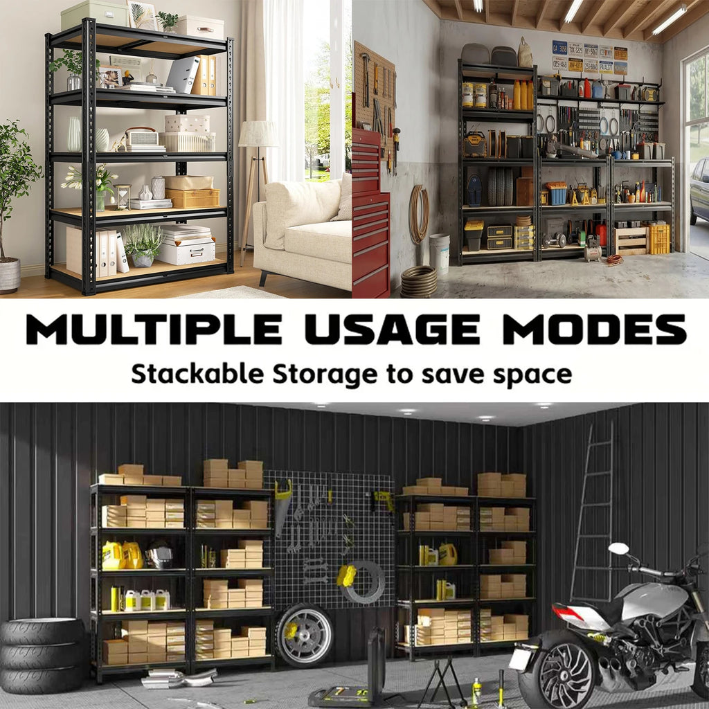 2000LBS Garage Shelving 5 Tier Storage Shelves , Adjustable Metal Shelving Unit