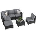 Patio Sectional Sofa Set, Outdoor Furniture with Ottoman