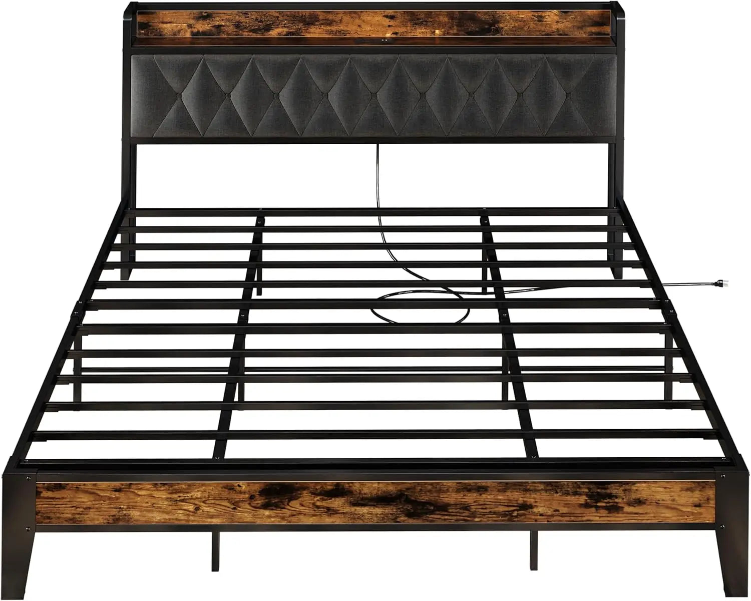 Twin/TwinXL/Full/Queen/King/CaliforniaKing Bed Frames, Storage Headboard with Outlets