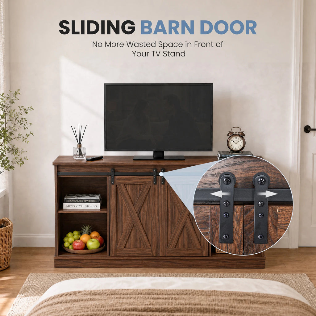 Wood Storage Shelves Cabinet For Living Room Modern Media TV Console Table TV Stand for 65 Inch Television Storage Organization Beside Nightstand Tables