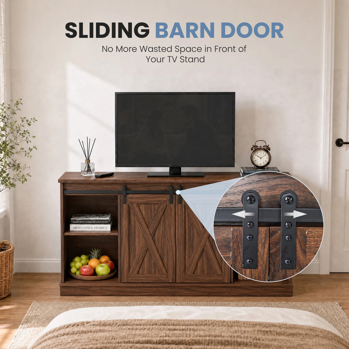 Wood Storage Shelves Cabinet For Living Room Modern Media TV Console Table TV Stand for 65 Inch Television Storage Organization Beside Nightstand Tables