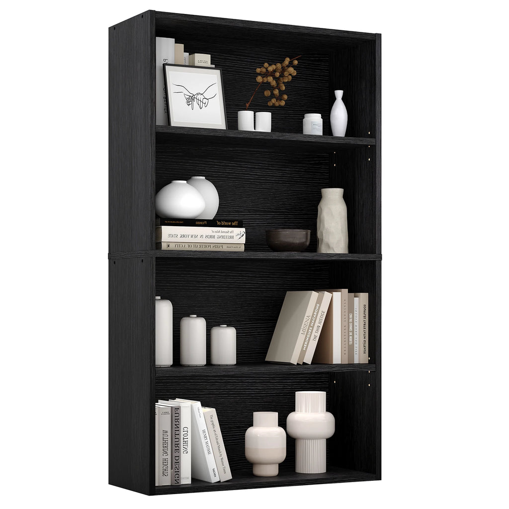 3-4 Tier Wooden Shelf Bookcase Tall Floor Standing Open Bookshelf for Living Room and Home Office Personalized Storage
