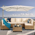7-Piece All-Weather Rattan Patio Furniture Set Outdoor Modular Wicker Sectional Sofa