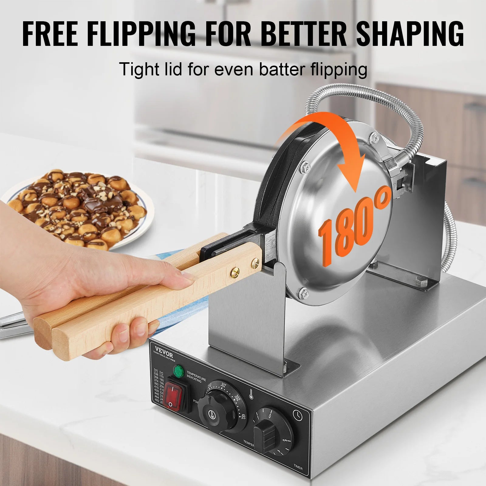 Commercial Waffle Maker 1400W Non-Stick