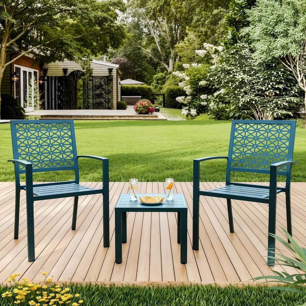Patio Bistro Set 3 Piece, Bistro Table and Chairs Set of 2