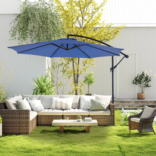 10FT Outdoor Patio Umbrella Hanging Cantilever with Easy Tilt Adjustment UV Protection