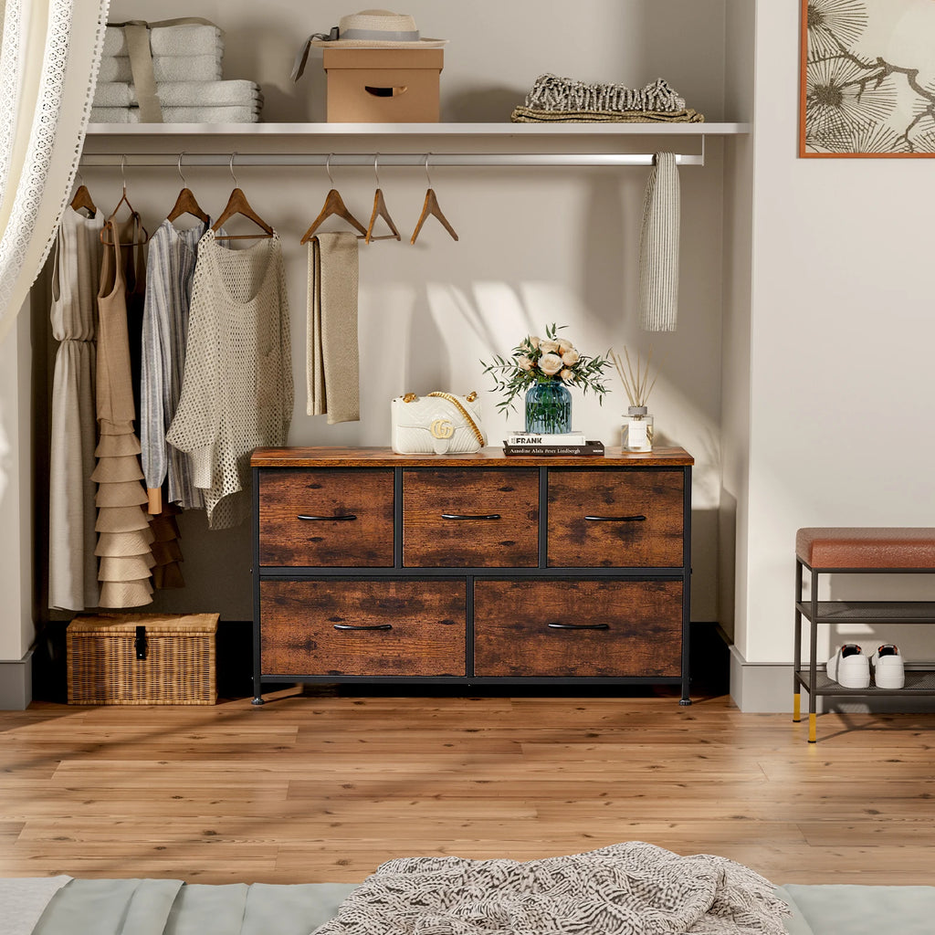 Living Room Display Cabinet Layers With 5 Fabric Drawers