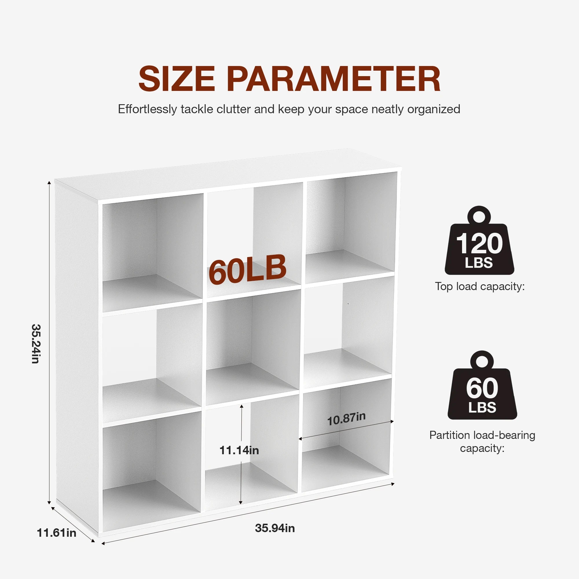 JHK 9 Cube Storage Organizer Wooden Shelf Bookcase