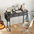 32 Inch Modern Office Computer Desk with Fabric Storage Drawers