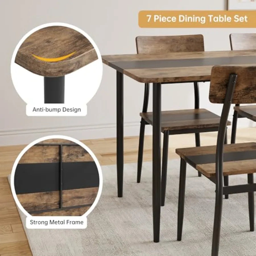 Dining Table 6, 7-Piece Kitchen Table Set