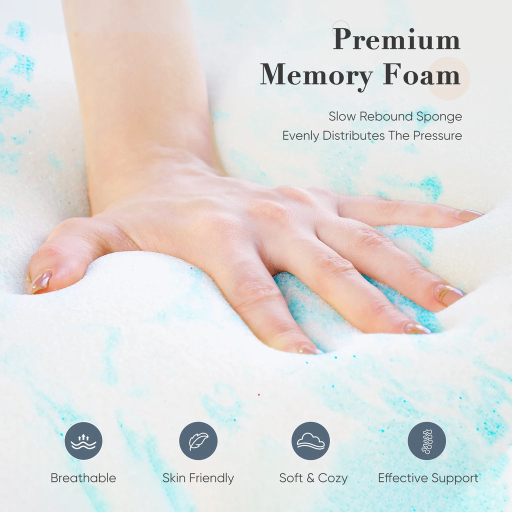 2-3 Inch Memory Foam Mattress Topper Queen Size Thick Gel  Cooling Mattress Soft and Breathable Bed Topper